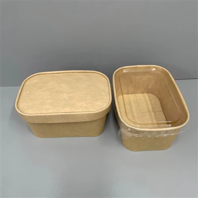 1000 ml rektangulära pappersskålar Kraft