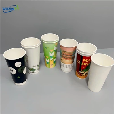 22oz papper kalla varma koppar - engångsglas för drycker Enkel dubbelvägg Ø90